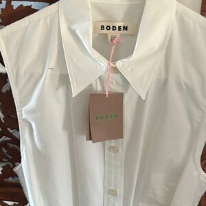 Boden Classic White Button-Up Blouse